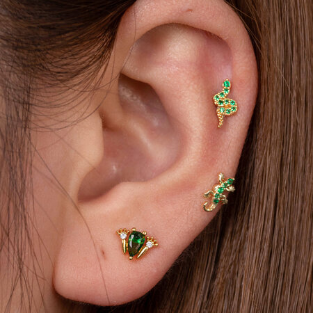 1 pezzo semplice serie classica animale titanio acciaio senza placcatura materiale zircone orecchini da donna piercing