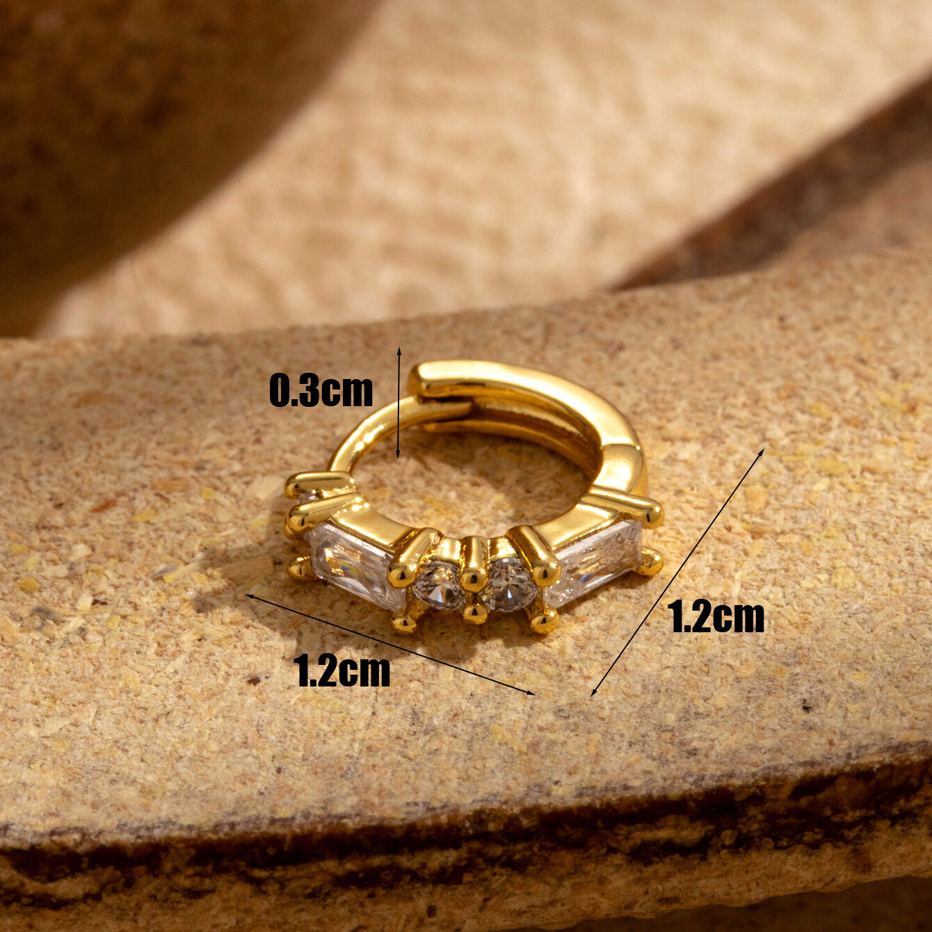 1 pezzo semplice serie classica croce in acciaio al titanio senza placcatura materiale zircone orecchini da donna piercing h5Immagine4