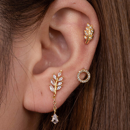 1 pezzo semplice serie classica geometrica in acciaio al titanio senza placcatura materiale zircone orecchini da donna piercing