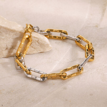 1 piece simple series line stainless steel gold plated women chain bracelets
