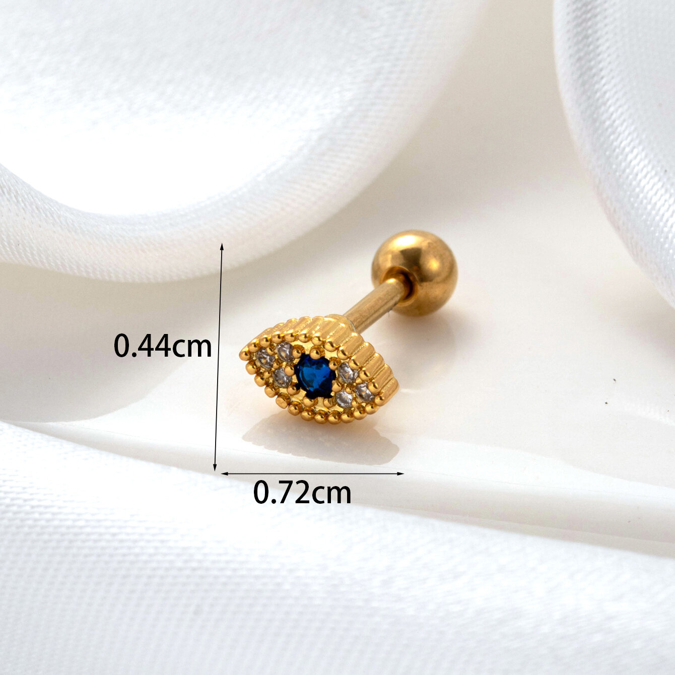1 Piece Simple Series Classic Eye Copper No Plating Material Zircon Women Piercing Earrings h5Picture6