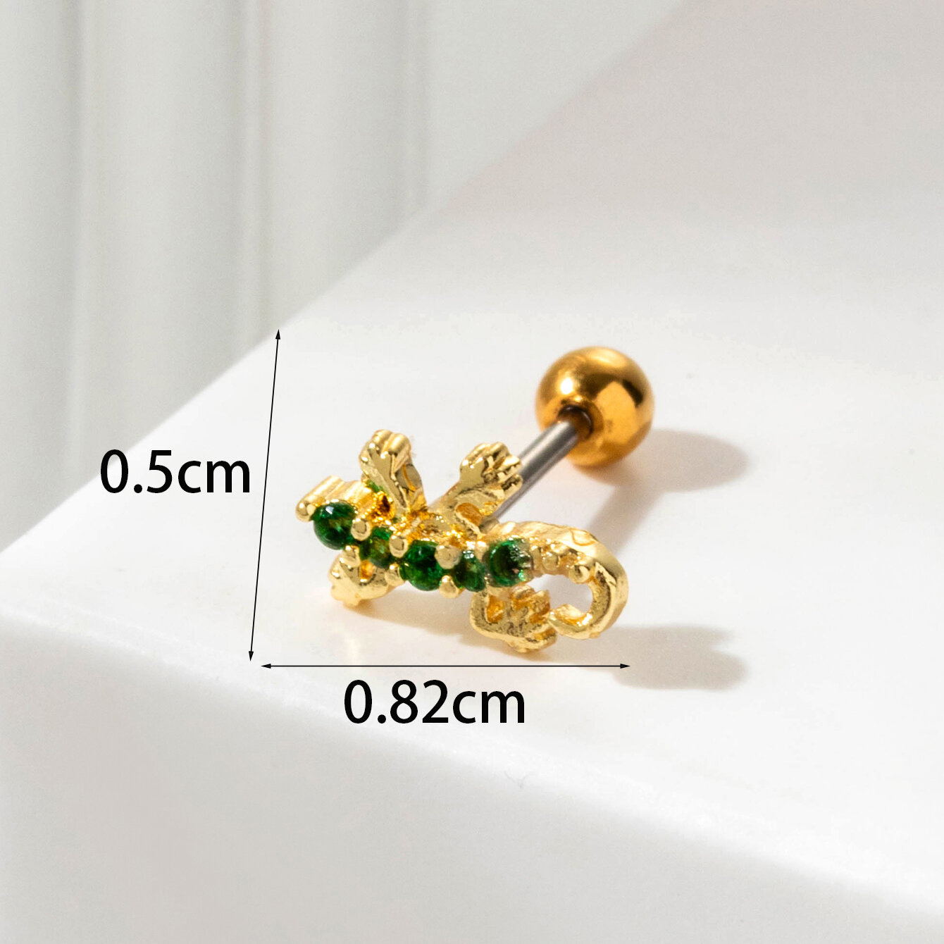 Boucles d'oreilles piercing femme Simple Series Classic Animal en acier titane sans placage, ornées de zircon. h5 Image6