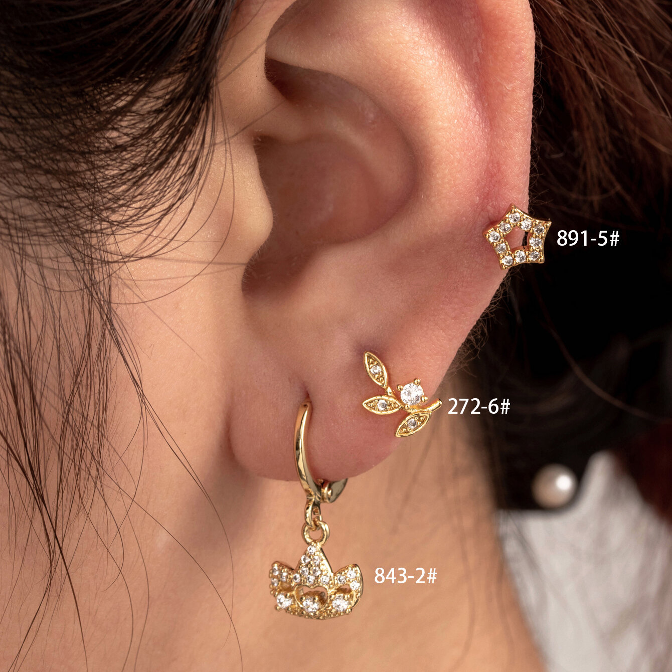 1 pezzo semplice serie semplice geometrico rame senza placcatura materiale zircone orecchini da donna piercing