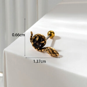 Boucles d'oreilles piercing femme Simple Series Classic Flower en acier titane sans placage, ornées de zircon. h5 Image5