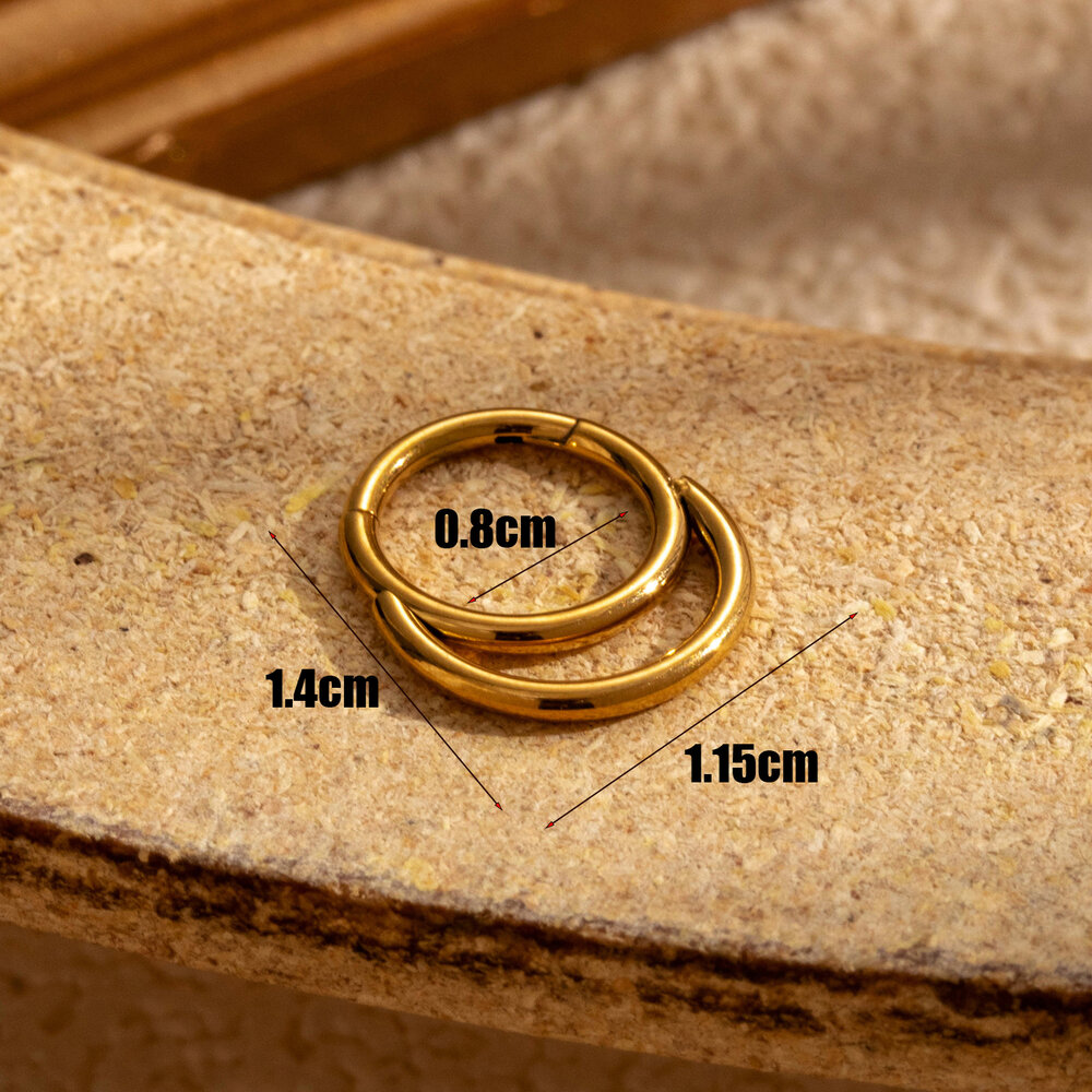 1 Piece Simple Series Simple Geometric Titanium Steel No Plating Material Women Piercing Earrings h5Picture6