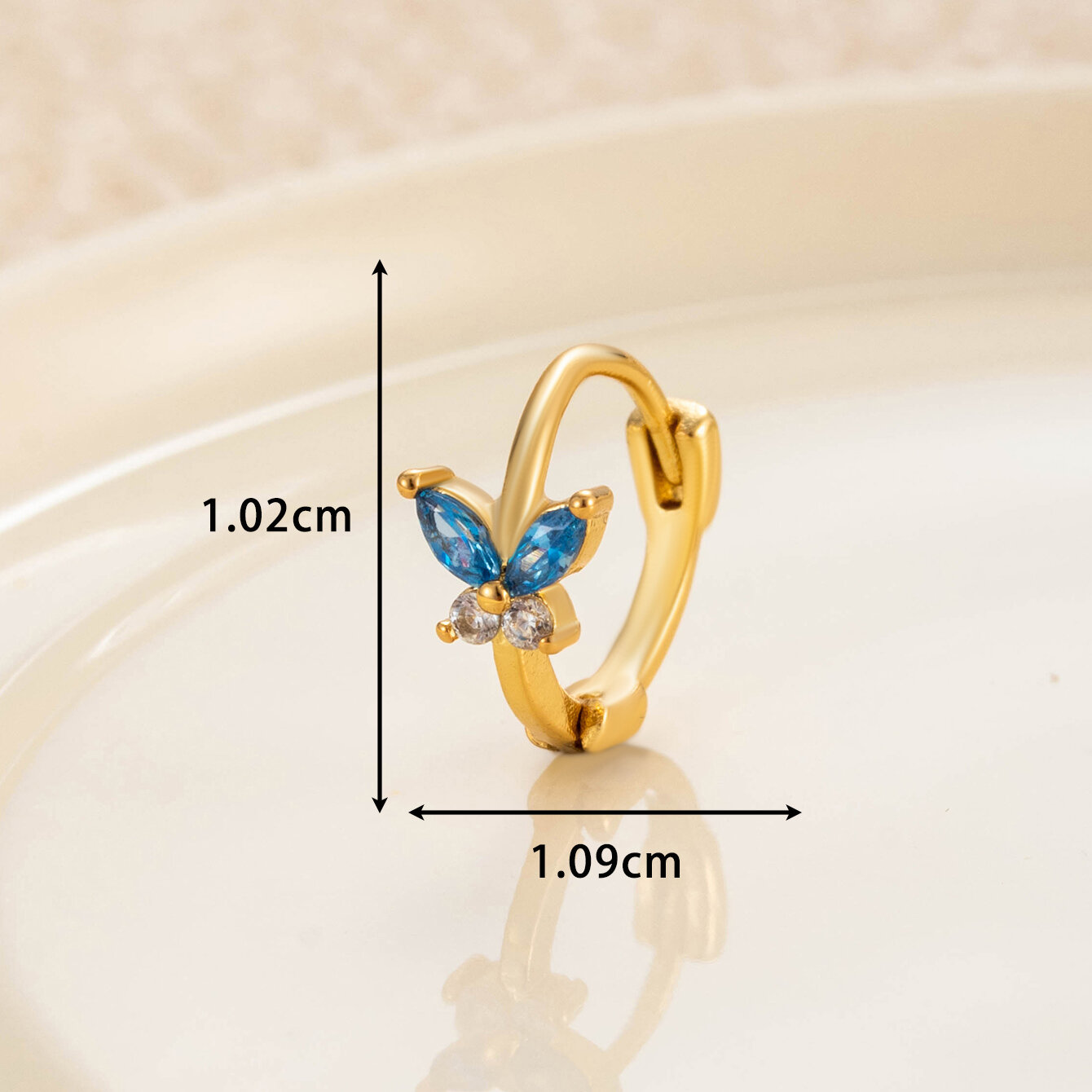 1 Stück Simple Series Klassische Tierkupfer-Ohrringe ohne Beschichtungsmaterial Zirkon Damen Creolen Bild9