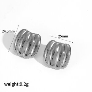 1 paire de boucles d'oreilles à tige géométriques simples en acier inoxydable plaqué or pour femme h5 Image8
