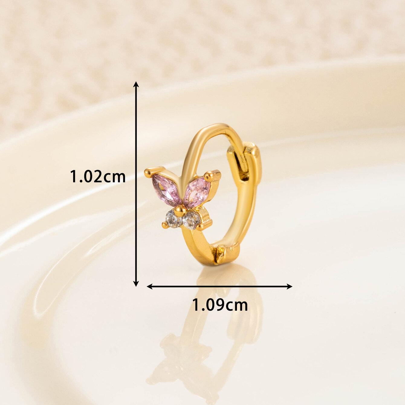 1 Stück Simple Series Klassische Tierkupfer-Ohrringe ohne Beschichtungsmaterial Zirkon Damen Creolen Bild8