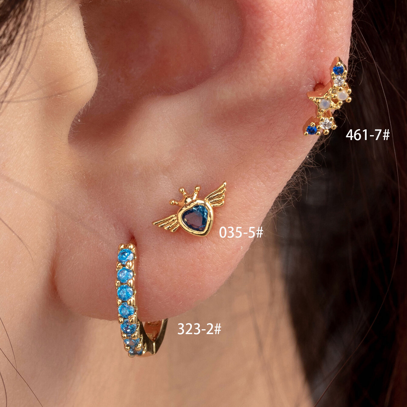 1 Piece Simple Series Simple Heart Copper No Plating Material Zircon Women Piercing Earrings