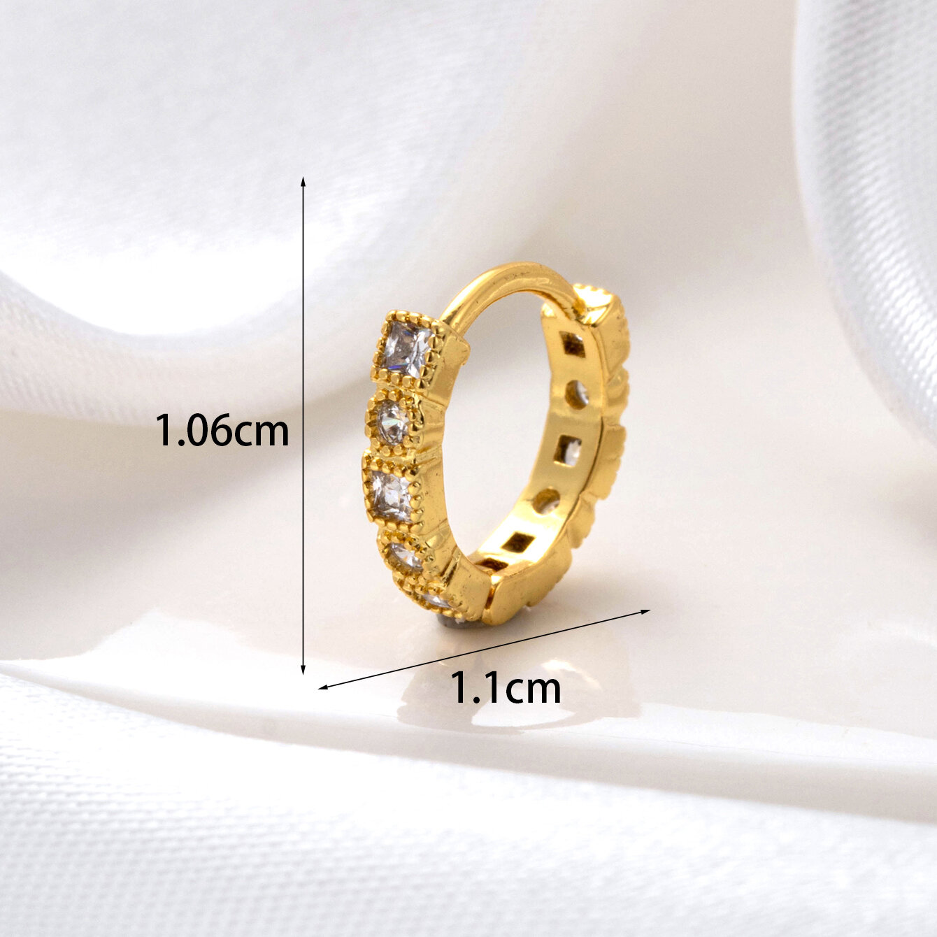 1 Piece Simple Series Classic Eye Copper No Plating Material Zircon Women Piercing Earrings h5Picture4