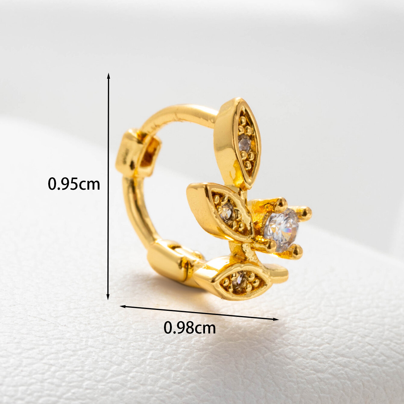Boucles d'oreilles piercing femme Simple Series Simple Geometric en cuivre sans placage, ornées de zircon Image3