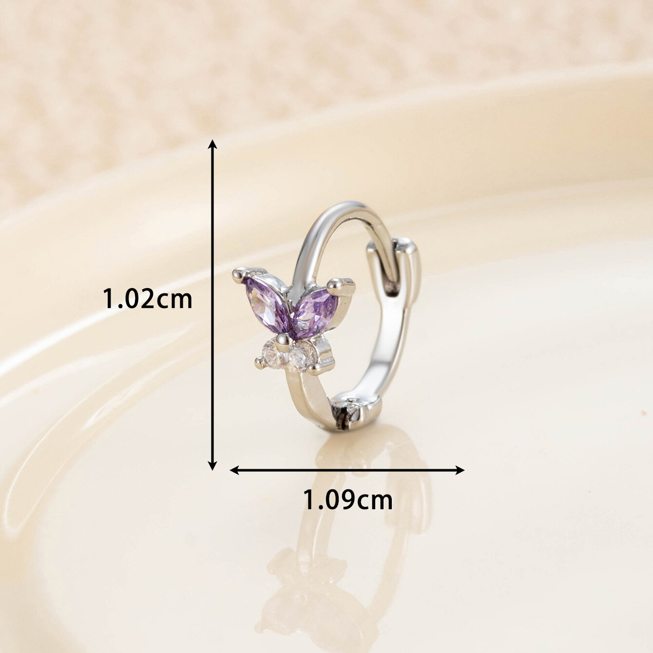 1 Stück Simple Series Klassische Tierkupfer-Ohrringe ohne Beschichtungsmaterial Zirkon Damen Creolen Bild5