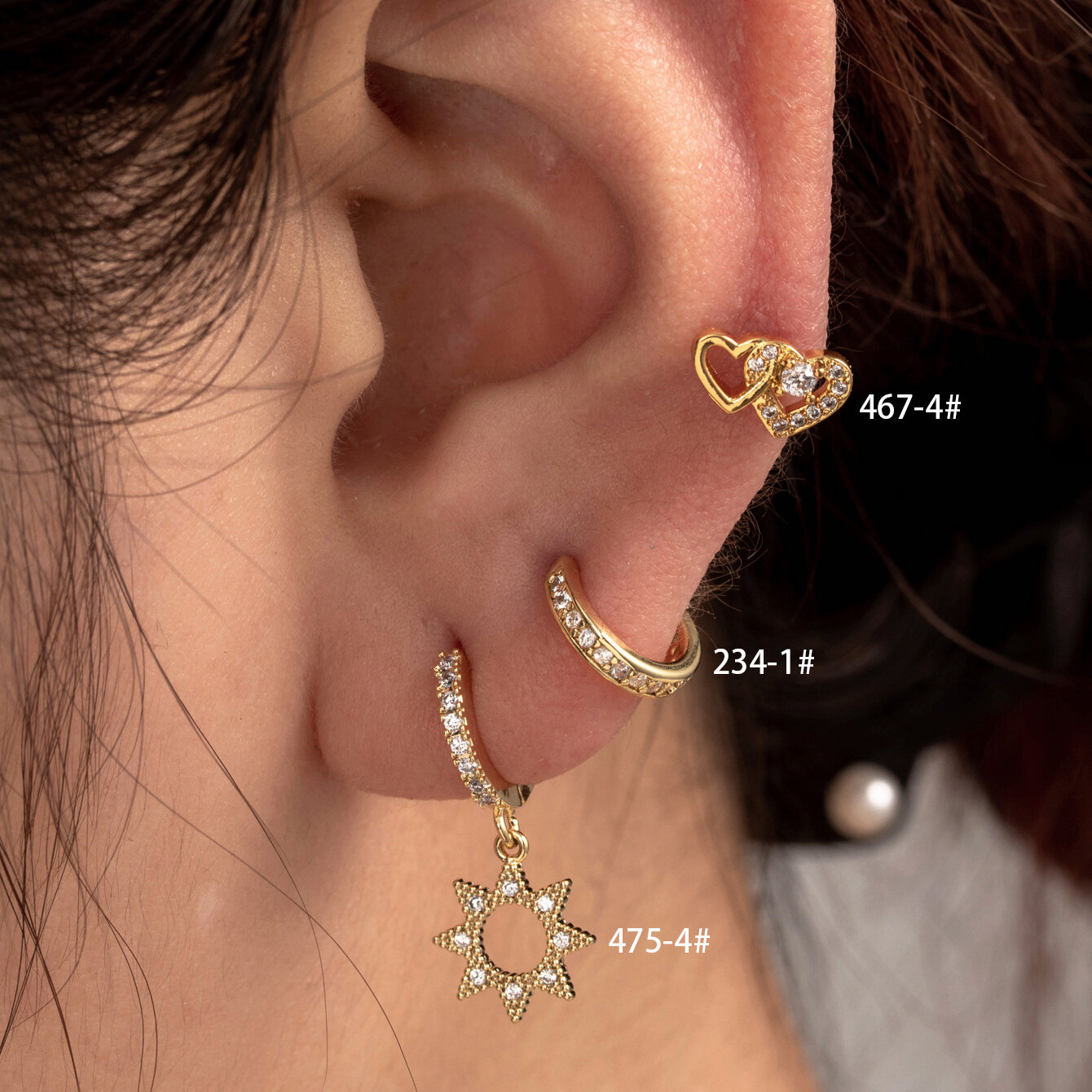 1 pezzo semplice serie semplice cuore rame senza placcatura materiale zircone orecchini da donna piercing