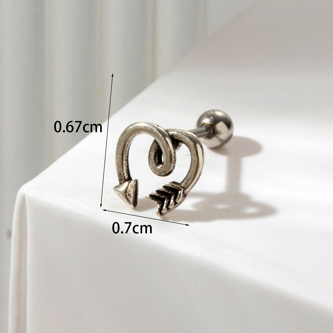 1 Adet Sade Seri Klasik Kalp Şeklinde Titanyum Çelik Kaplamasız Zirkon Taşlı Kadın Piercing Küpe h5 Resim4