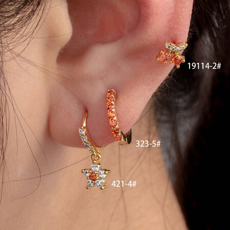 1 Piece Simple Series Classic Flower Copper No Plating Material Zircon Women Piercing Earrings