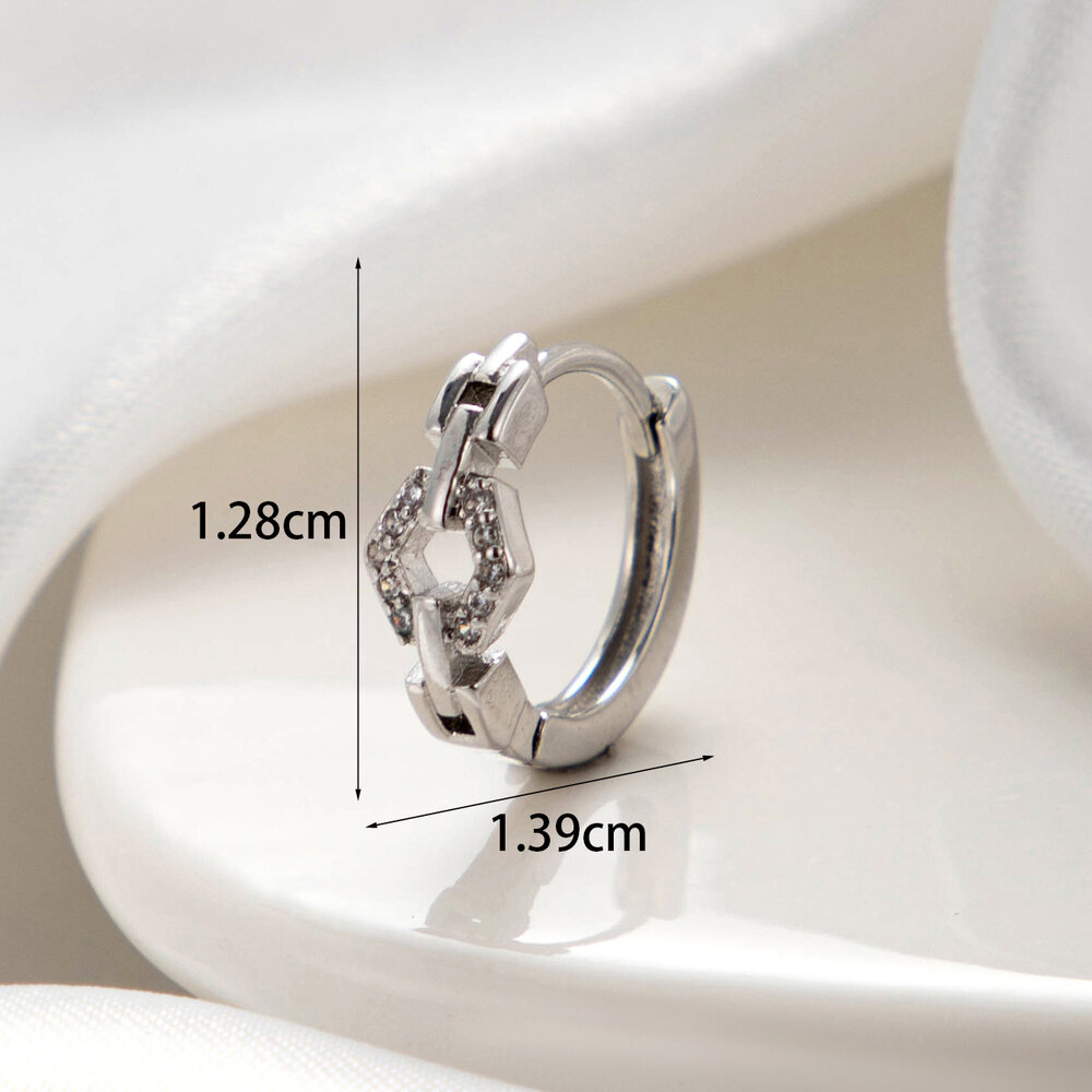 1 Piece Simple Series Classic Flower Copper No Plating Material Zircon Women Piercing Earrings Picture6