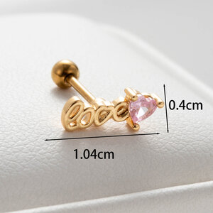 1 Piece Simple Series Classic Heart Titanium Steel No Plating Material Zircon Women Piercing Earrings h5 Picture4