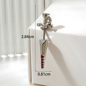 1 pezzo semplice serie classico cuore titanio acciaio senza placcatura materiale zircone orecchini da donna piercing h5 Immagine4