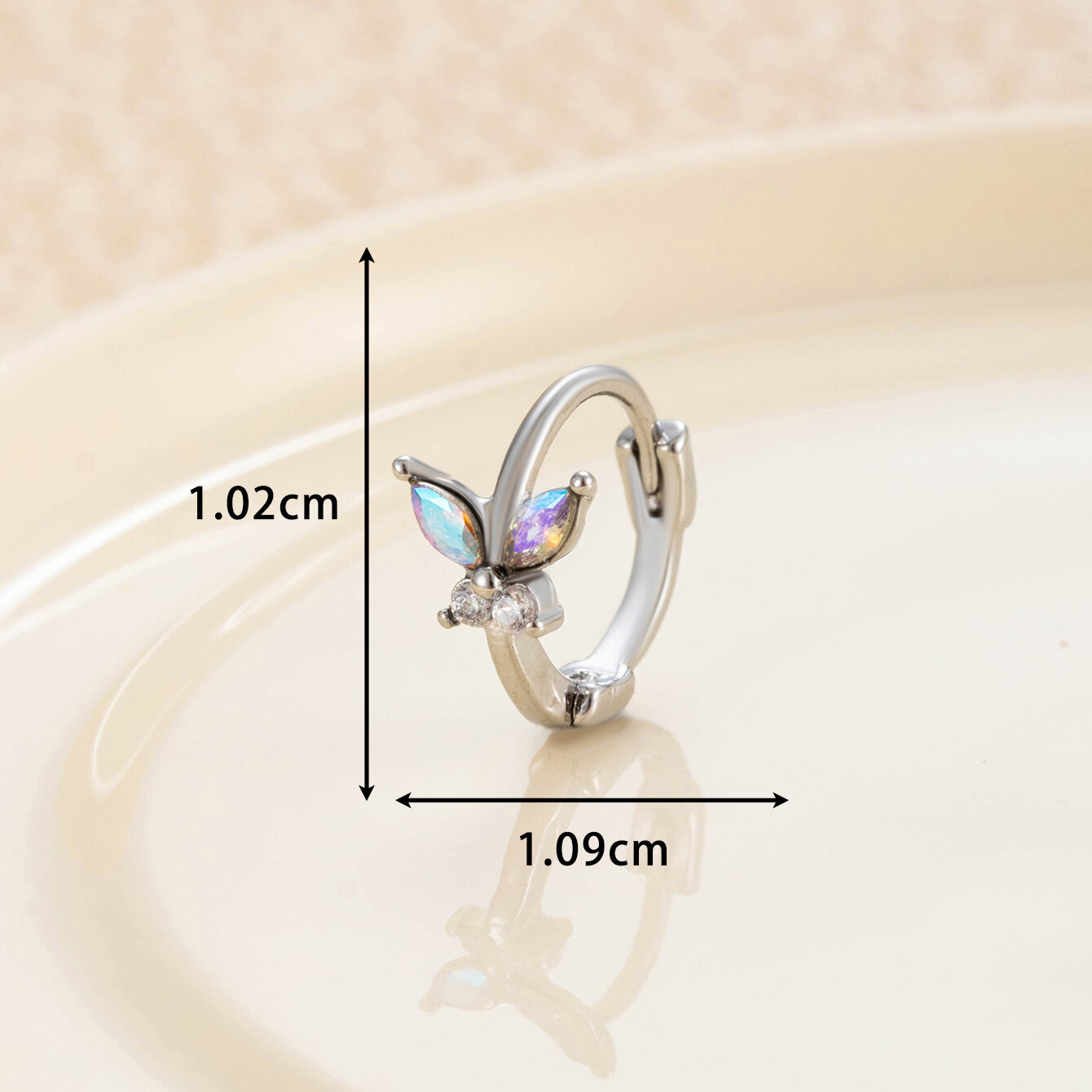 1 Stück Simple Series Klassische Tierkupfer-Ohrringe ohne Beschichtungsmaterial Zirkon Damen Creolen Bild6