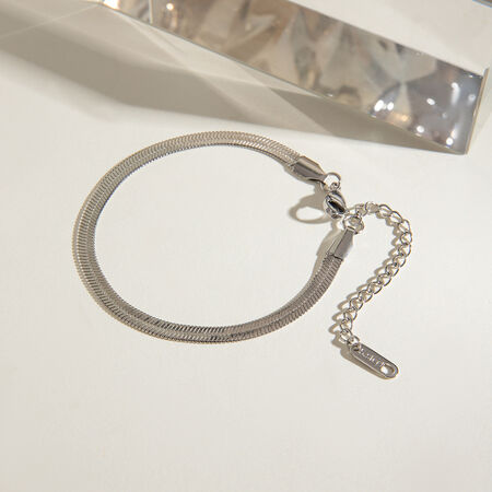 1 Piece Simple Series Daily Geometric Stainless Steel Waterproof Women Chain Bracelets