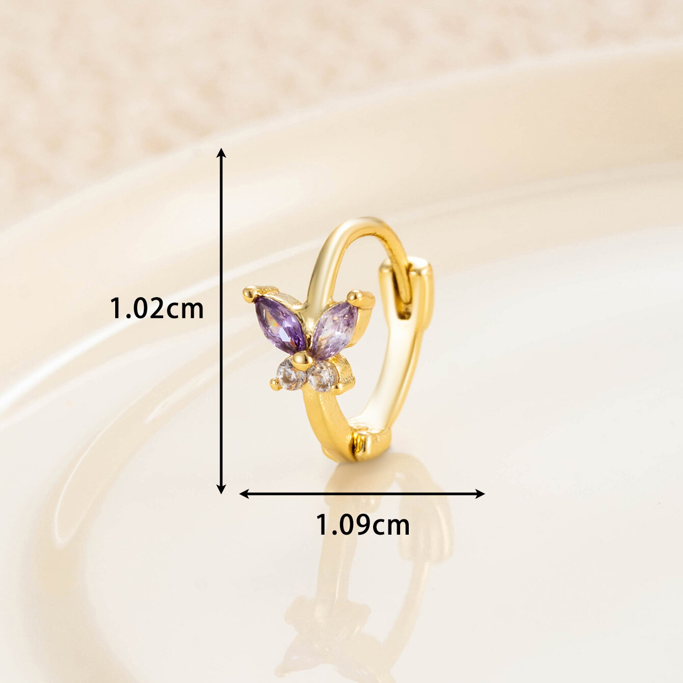 1 Stück Simple Series Klassische Tierkupfer-Ohrringe ohne Beschichtungsmaterial Zirkon Damen Creolen Bild10