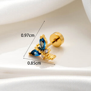 1 Stück Simple Series Klassische Tierohrringe aus Kupfer ohne Beschichtung mit Zirkonia für Damen h5 Bild6