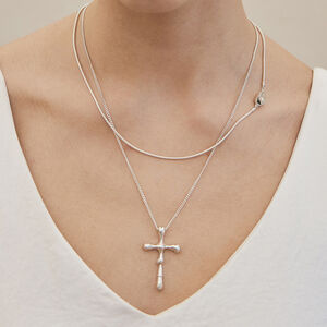 1 piece simple series cross stainless steel gold plated women pendant necklaces h5 Picture4