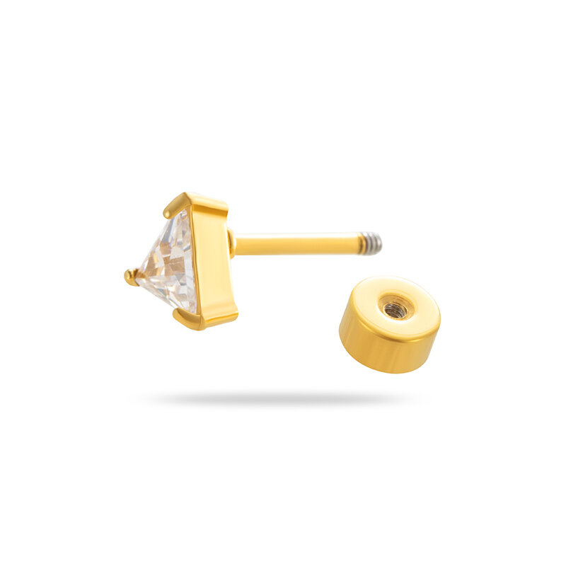 1 Piece Simple Series Classic Geometric Titanium Steel No Plating Material Zircon Women Piercing Earrings Picture11