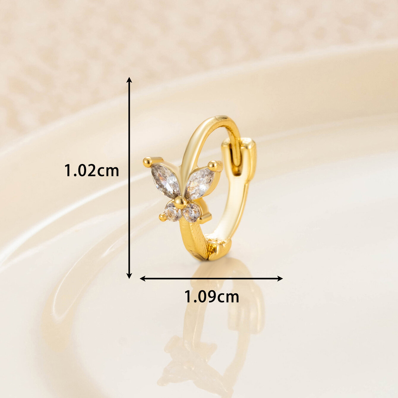 1 Stück Simple Series Klassische Tierkupfer-Ohrringe ohne Beschichtungsmaterial Zirkon Damen Creolen Bild7
