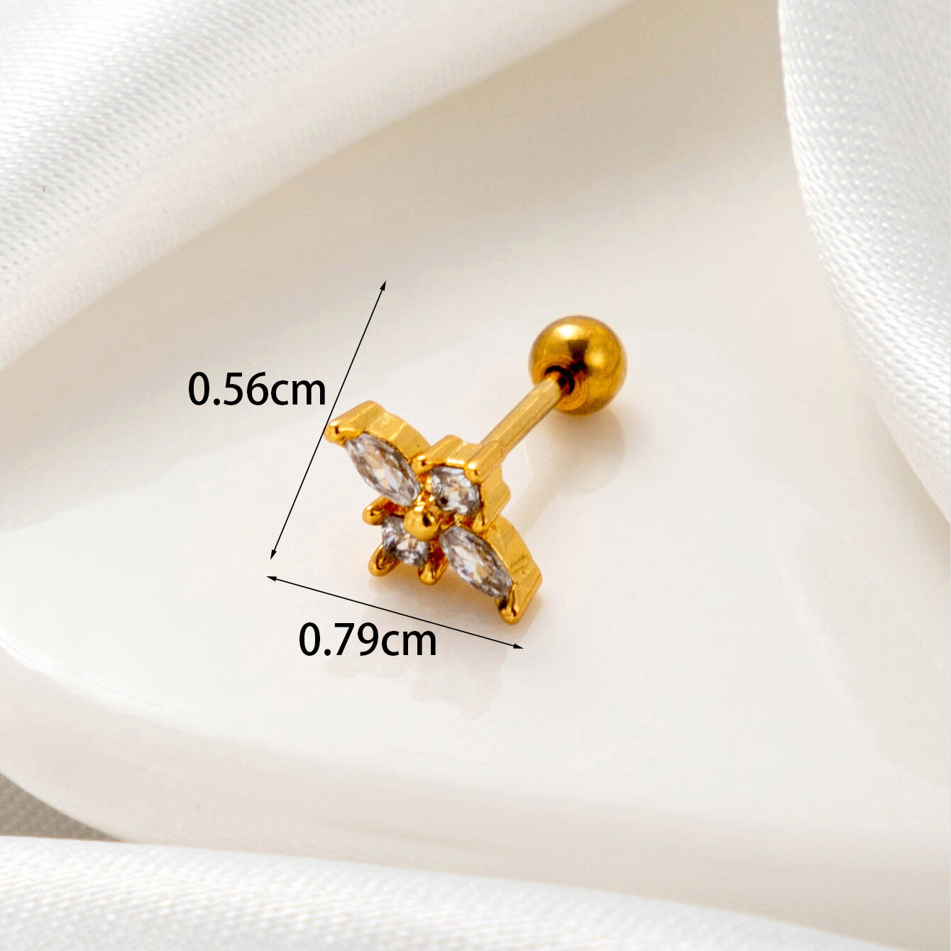 1 pezzo semplice serie classica croce rame senza placcatura materiale zircone orecchini da donna piercing h5 Immagine5
