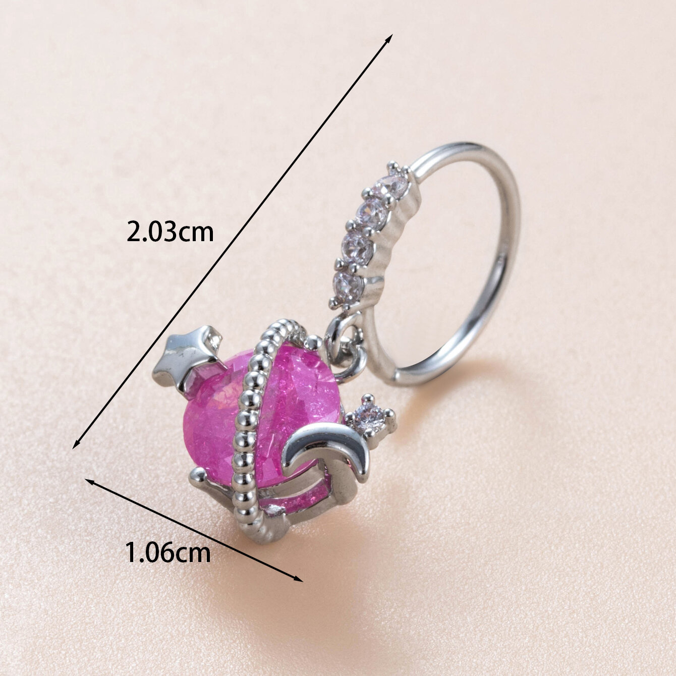 1 pezzo semplice serie classica geometrica rame senza placcatura materiale zircone orecchini da donna piercing h5 Immagine4
