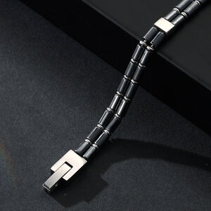 1 paio di braccialetti da uomo in acciaio inossidabile con motivo geometrico semplice della serie Simple h5 Immagine5