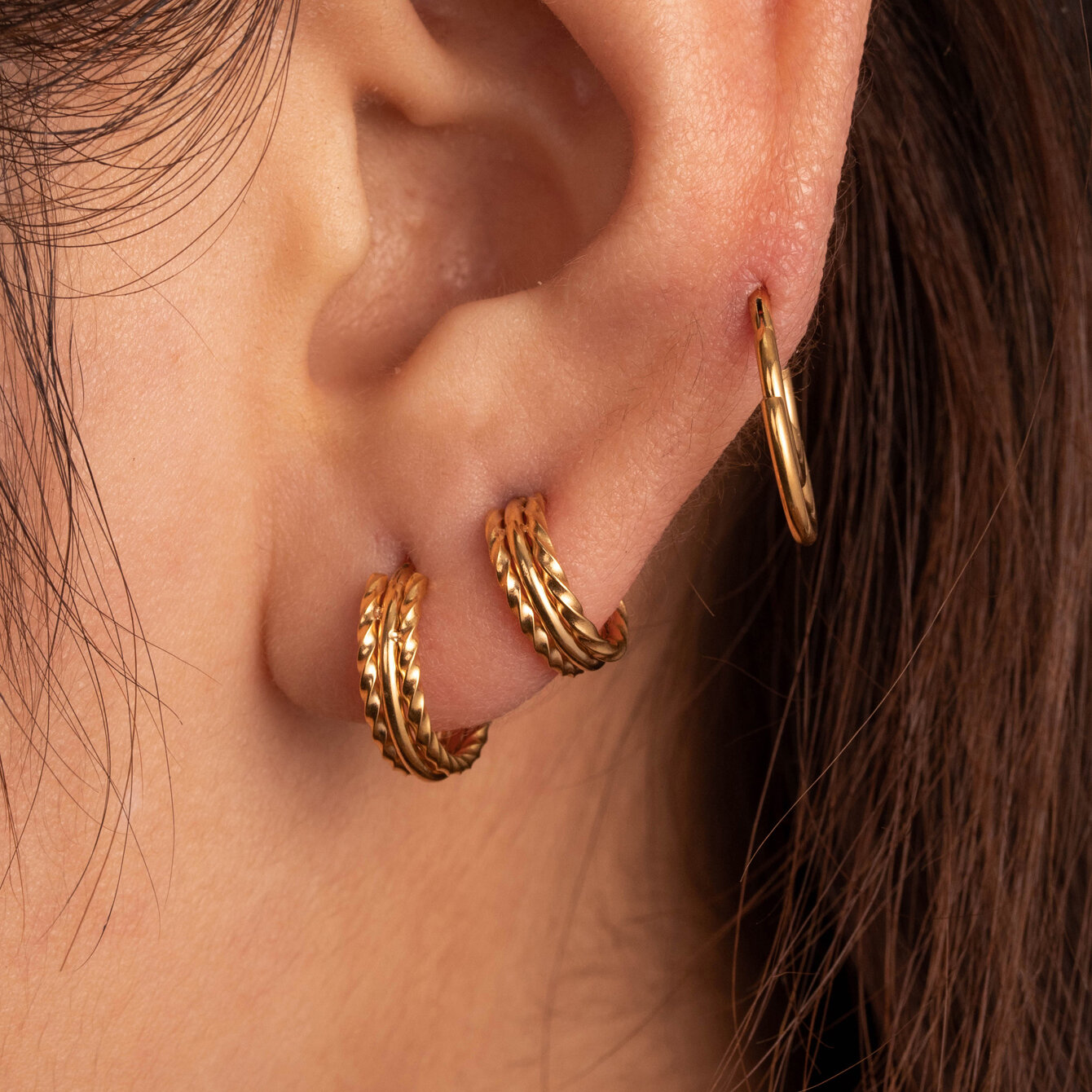 1 Piece Simple Series Simple Geometric Titanium Steel No Plating Material Women Piercing Earrings