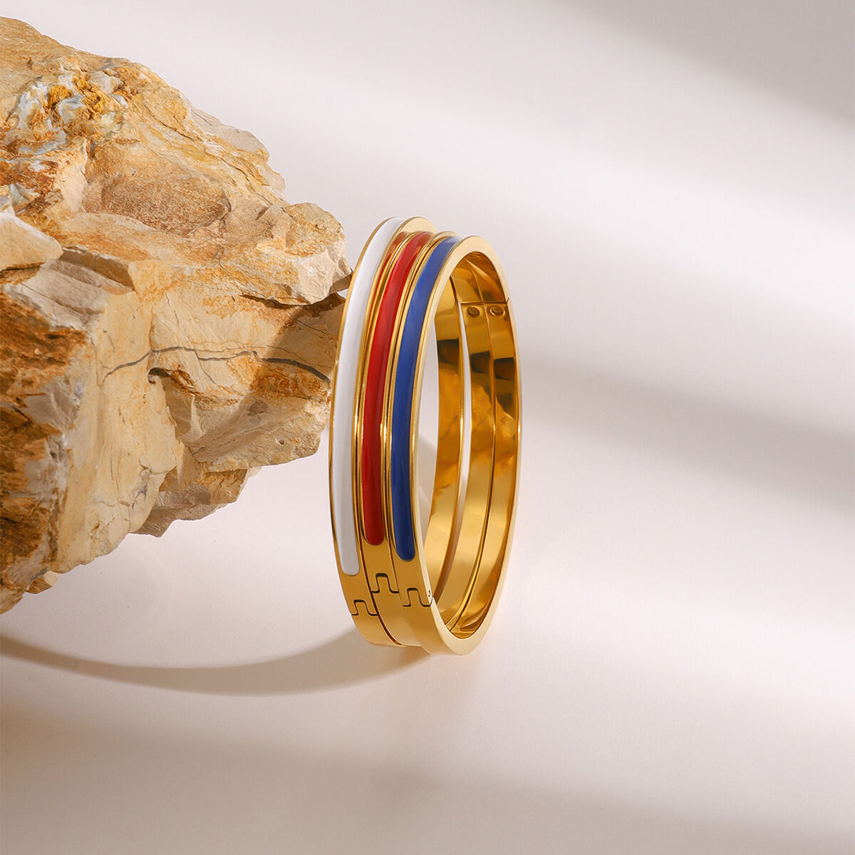 1 piece simple series round stainless steel gold plated women bangles Picture5