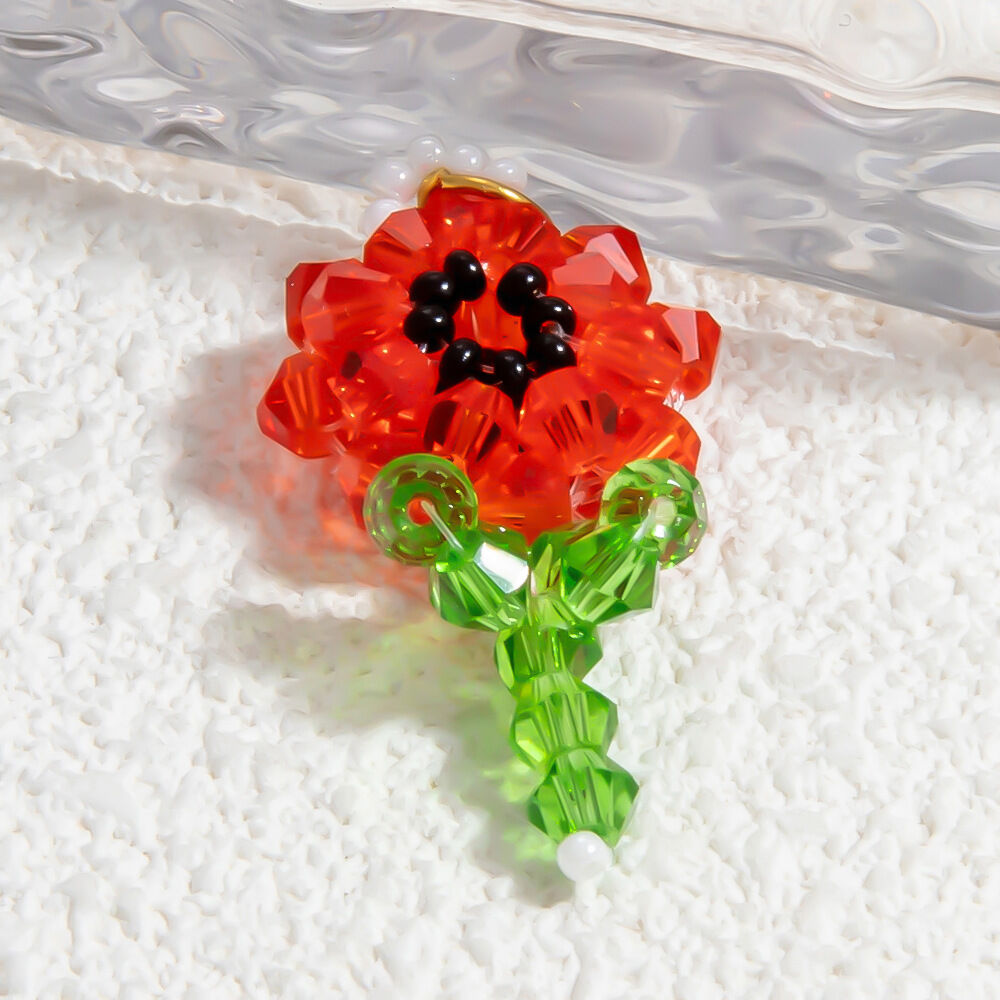1 par de colgantes de cristal con diseño de plantas dulces de la serie romántica para mujer Imagen8