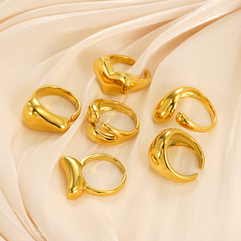 1 Pair Simple Series Classic Women's Adjustable Rings
