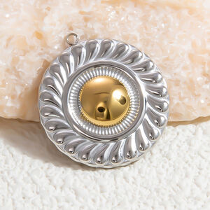 1 pezzo di ciondolo da donna fai da te in acciaio inossidabile geometrico vintage della serie classica, impermeabile, color oro h5 Immagine10