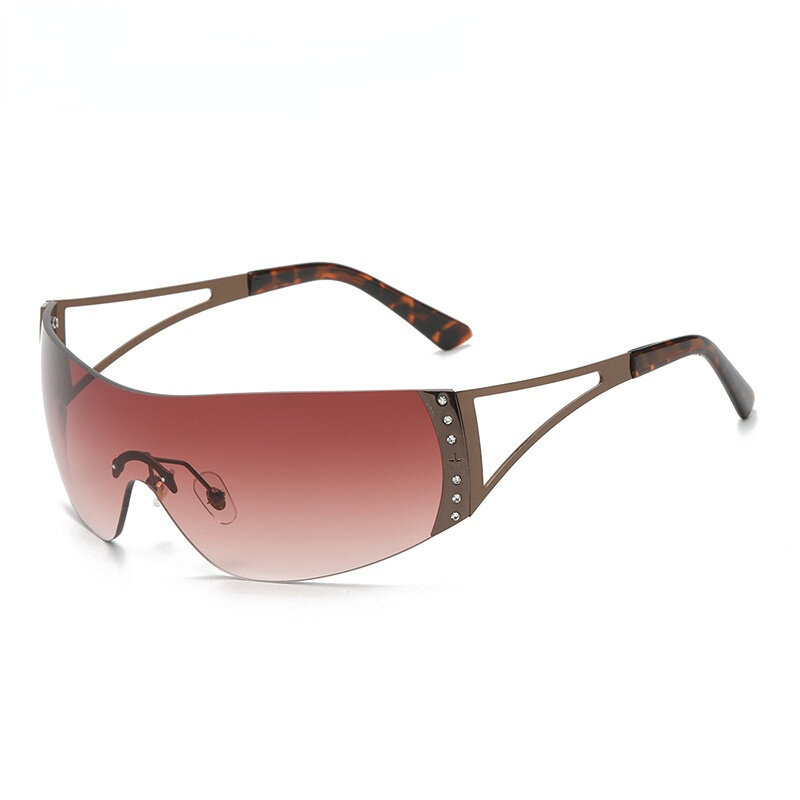 1 pair of fashionable women's sunglasses made of metal material