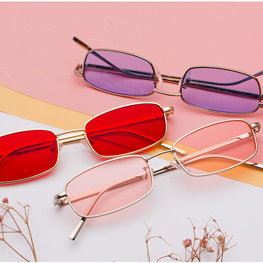 1 pair of fashionable and sweet solid - colored metal - spliced women's sunglasses h5 Picture8