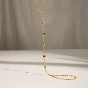 Pulsera de cadena de acero inoxidable chapada en oro de 18 quilates con diamantes de imitación para mujer, serie lujosa, línea dulce, 1 unidad h5 Imagen5
