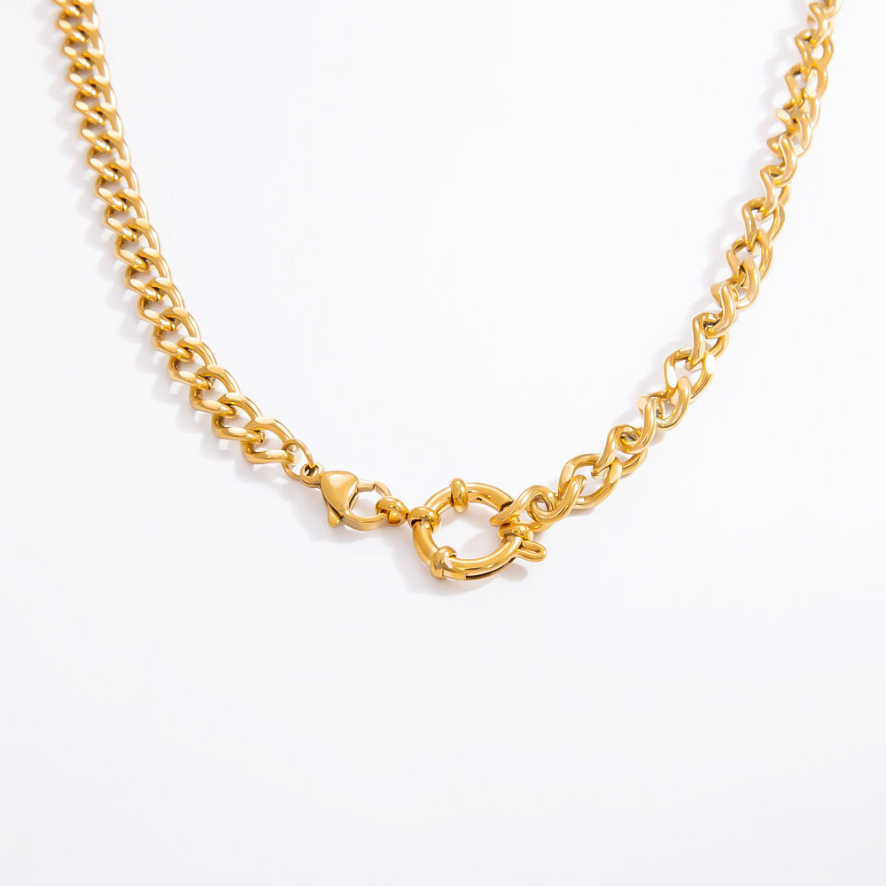 1 Piece Simple Series Daily Stainless Steel Waterproof Gold Color DIY Women's Chain Necklaces Picture9