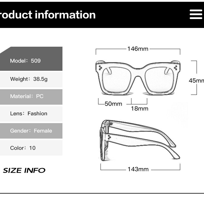 1 Pair Simple Series Daily Solid Color Plastic Women Sunglasses Picture4