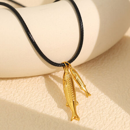 1 piece romantic series fish titanium steel gold color plated women's pendant necklaces