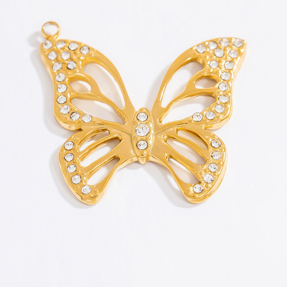 1 Pair Romantic Series Chic Butterfly Stainless Steel Waterproof Gold Color DIY Women's Pendants Picture7