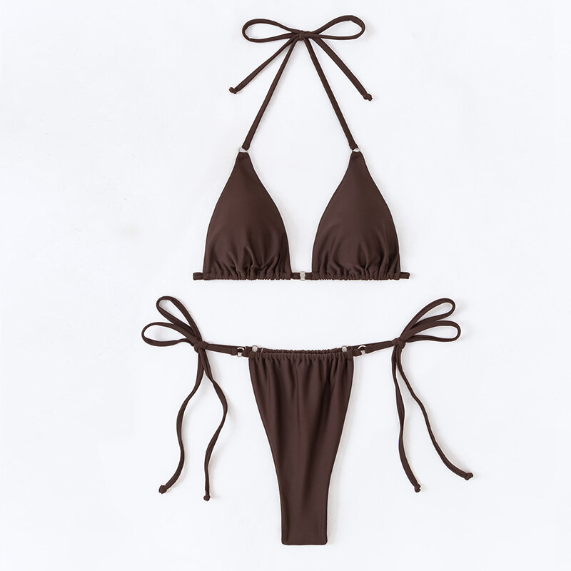 Polyamide Gebreide Bikiniset Effen Kleur Seksueel Ring h5 Afbeelding4