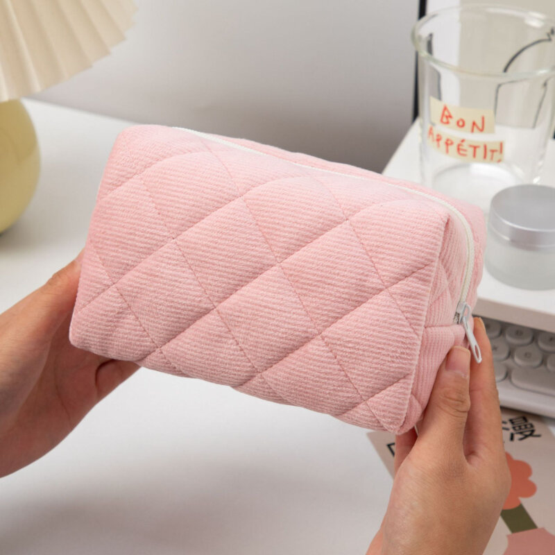 1 Piece Simple Series Plaid Portable Large Capacity Toiletry Women's Cosmetic Bags h5 Picture6