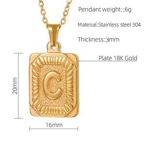 1 Piece Golden Simple Series Daily Letter Women's Pendant Necklaces h5 Picture6