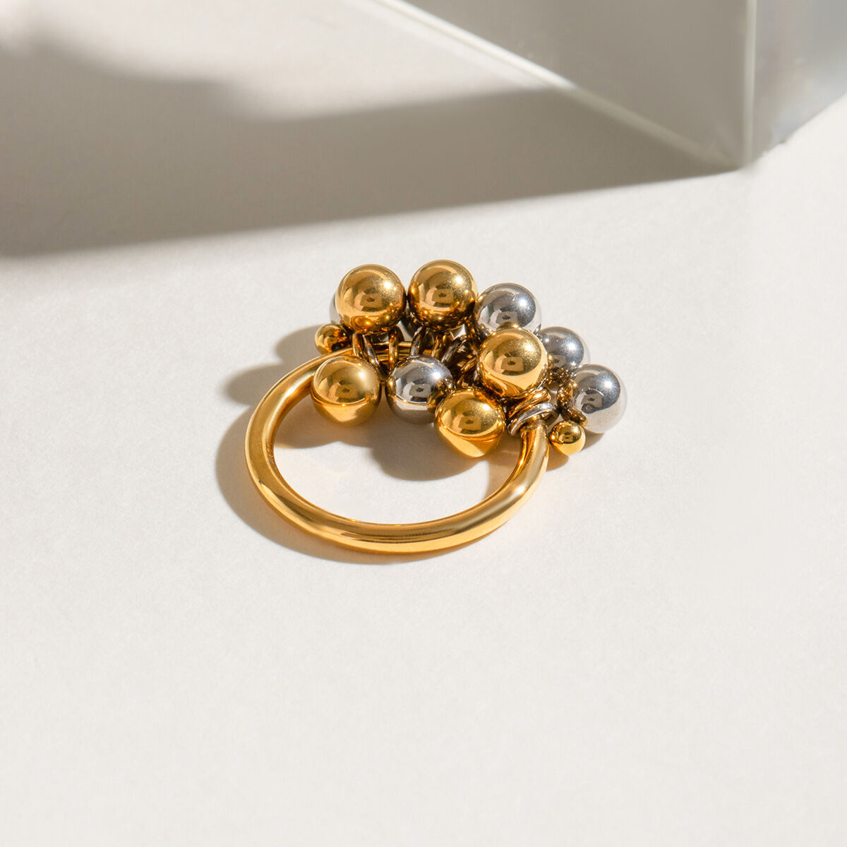 1 pezzo serie minimalista anelli singoli da donna in acciaio inossidabile irregolare, impermeabili, color oro e argento, personalizzabili quotidianamente Immagine10