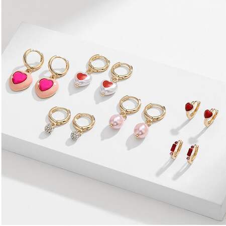 1 paar romantische serie Sweet Heart Alloy dames oorbellen