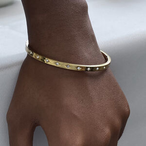 Pulseras de mujer de acero inoxidable, resistentes al agua, color dorado, de serie moderna, sencillas, redondas y combinables, de 1 pieza h5 Imagen7